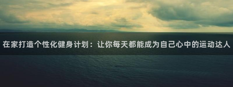 速球体育正规不：在家打造个性化健身计划：让你每天都能成为自己心中的运动达人